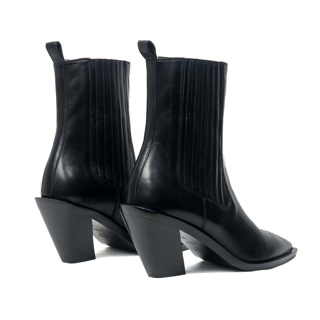 Eclair Boots Elastic Leather Black