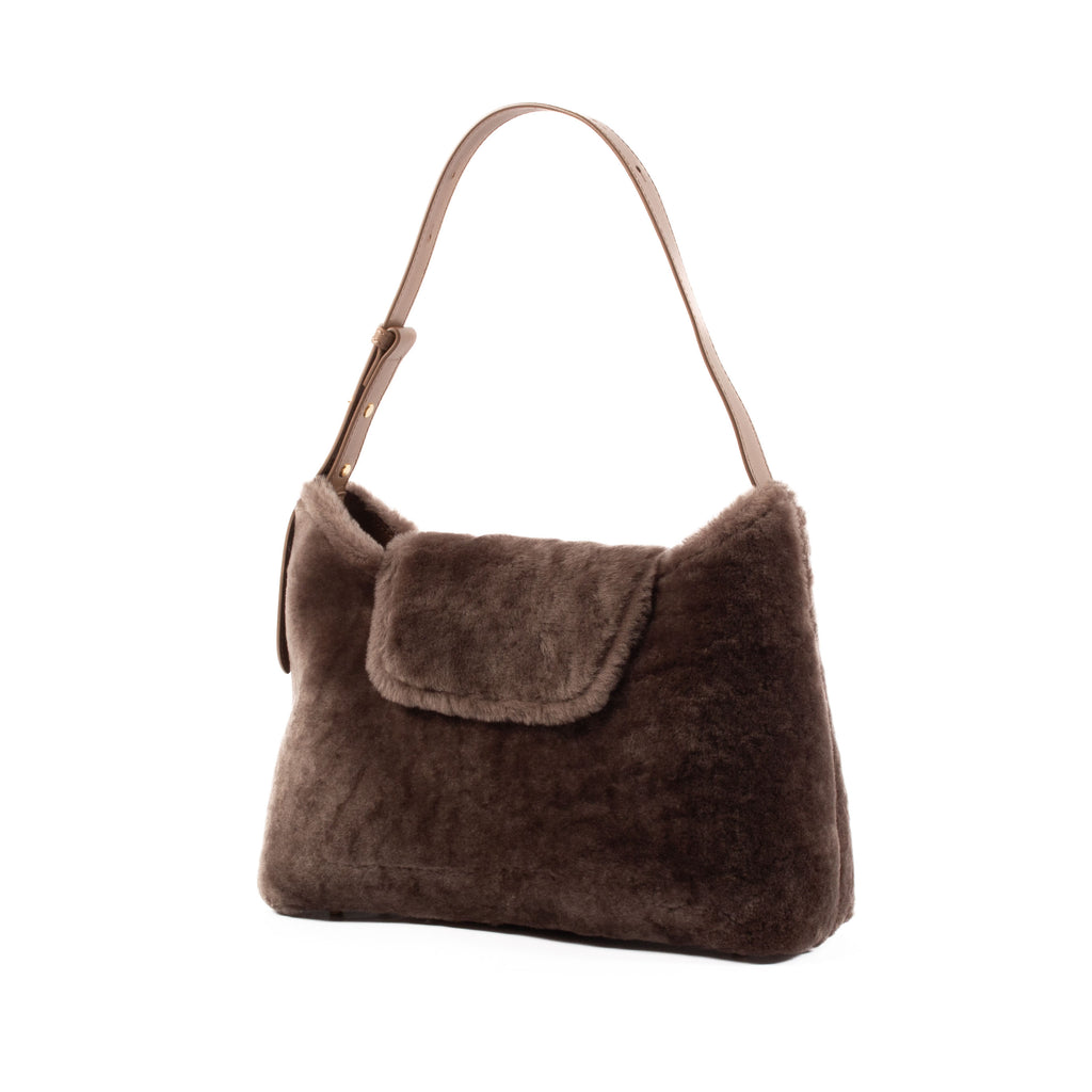 KITTEN SHEARLING/LEATHER TAUPE