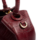 Madeleine Croco Mat Leather Rioja
