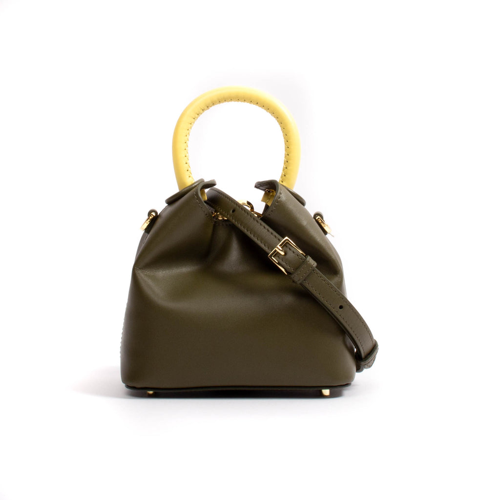 MADELEINE LEATHER OLIVE GREEN/LIMONCELLO