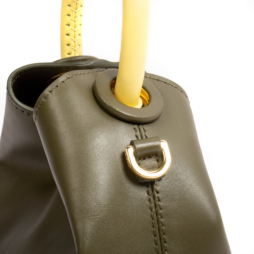 MADELEINE LEATHER OLIVE GREEN/LIMONCELLO